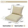 thumbnail image 2 of XIZZI Luxury Outdoor Sofa Cushion for Patio Furniture, 24*24*5.7 Deep Seat Cushions and Back Cushion Set for Wicker Chair, Water Resistant Fade Resistant, Beige, 2 of 6