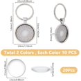 thumbnail image 2 of 20 Sets Cabochon Keychain Kit 2 Colors Alloy Round Bezel Pendant 25mm Trays Charms with Glass Cabochon 5.8cm DIY Cabochon Keychain, 2 of 9