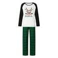 thumbnail image 3 of Spewahor Christmas Family Pajamas Matching Set, Long Sleeve Elk Letters T-shirt with Plaid Pants Sleepwear Loungewear, 3 of 10