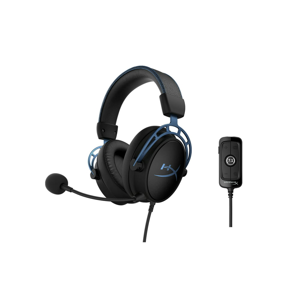 HyperX Cloud Alpha S - Gaming Headset, for PC, 7.1 Surround Sound, Adjustable Bass, Dual Chamber Drivers, Chat Mixer, Breathable Leatherette, Memory Foam, and Noise Cancelling Microphone