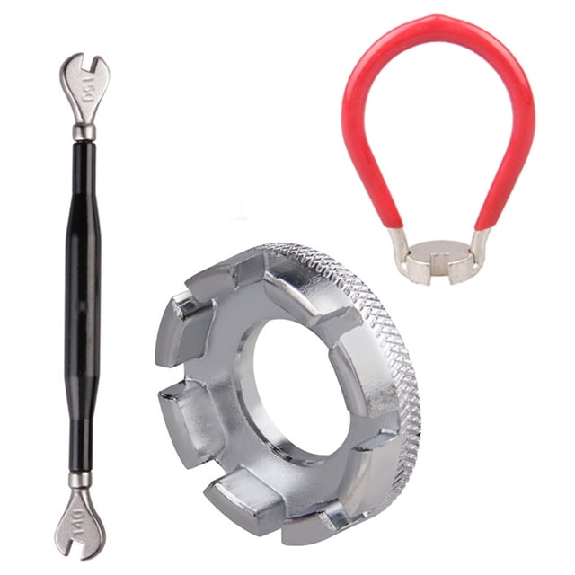 Advancent Llave de 8 vías para bicicleta, herramientas de reparación profesional, ajustador de acero al carbono para carretera, Kit de Ciclismo Plata