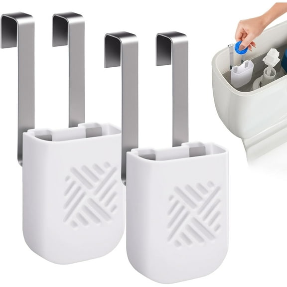 Toilet Tank Cleaning Tablet Holder - Rust-Resistant Stainless Steel Hook, Plastic Construction, No-Tool Installation(XX-2pcs)