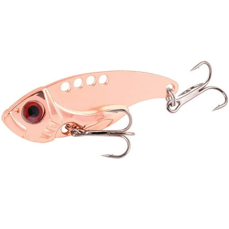 RONSHIN 3.5cm/4cm/5.5cm Fishing Spoon Lures With Hook 3d Eyes Vib Hard Blade Bait Fishing Gear For Freshwater Saltwater Copper 5.5CM