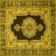 thumbnail image 1 of Ahgly Company Indoor Square Medallion Yellow Traditional Area Rugs, 6' Square, 1 of 4