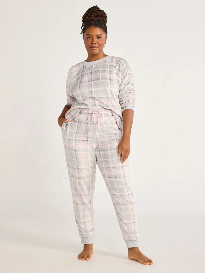 Joyspun Women's and Women's Plus Plush Sleep Jogger Pants, Sizes