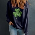 thumbnail image 3 of Charella Sweatshirts for Women St Patricks Day Decorations Long Sleeve Crewneck Tops 2024 Trendy T-shirt,Navy,M, 3 of 5