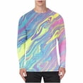 thumbnail image 2 of VBVC Men's UPF 50+ Long Sleeve Rash Guard T-Shirt,Colorful Swirl Quick Dry Lightweight Swim Shirt For Men,Purple,S-5XL, 2 of 5