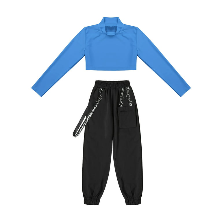 YIZYIF Girls Solid Color Long Sleeve Cropped T-Shirt with