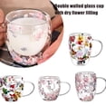 thumbnail image 4 of Double Wall Glass Cup Dry Flower Fillings Coffee Tea Mugs Heat Insulated Glass, 4 of 6
