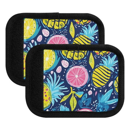 Luggage Handle Wrap for Suitcase 2 Pack Luggage Tag Identifiers for Travel Accessories Vibrant Tropical Pineapple Orange