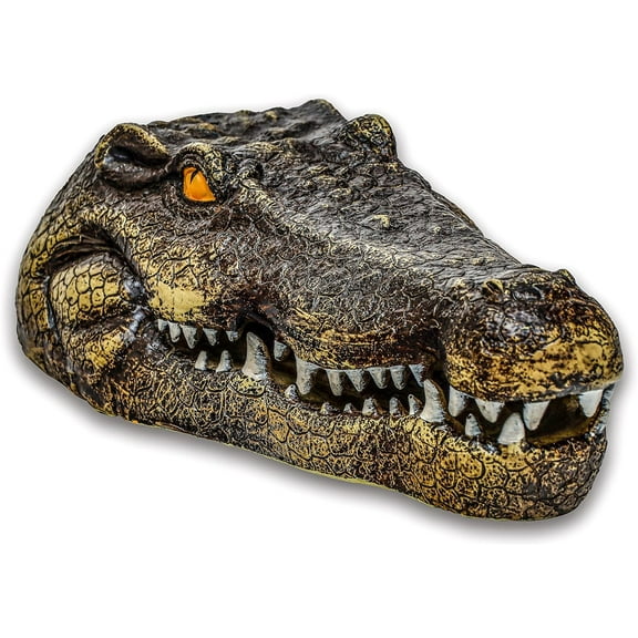Trademark Innovations 11" Fake Floating Alligator Head Blue Heron Decoy for Ponds and Water Features