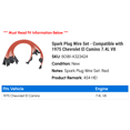thumbnail image 2 of Spark Plug Wire Set - Compatible with 1975 Chevy El Camino 7.4L V8, 2 of 2