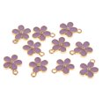 thumbnail image 3 of 10 Unids Flores de Aleación de Abalorios para Bisutería Joyería - Púrpura Sunnimix Esmalte encanto de la flor, 3 of 8