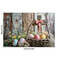 thumbnail image 3 of TIMIFIS Polyester Fiber Background Cl Oth, Spring Wreath Fence Easter Photo Material Photography Background Cloth Home Decor, 3 of 6