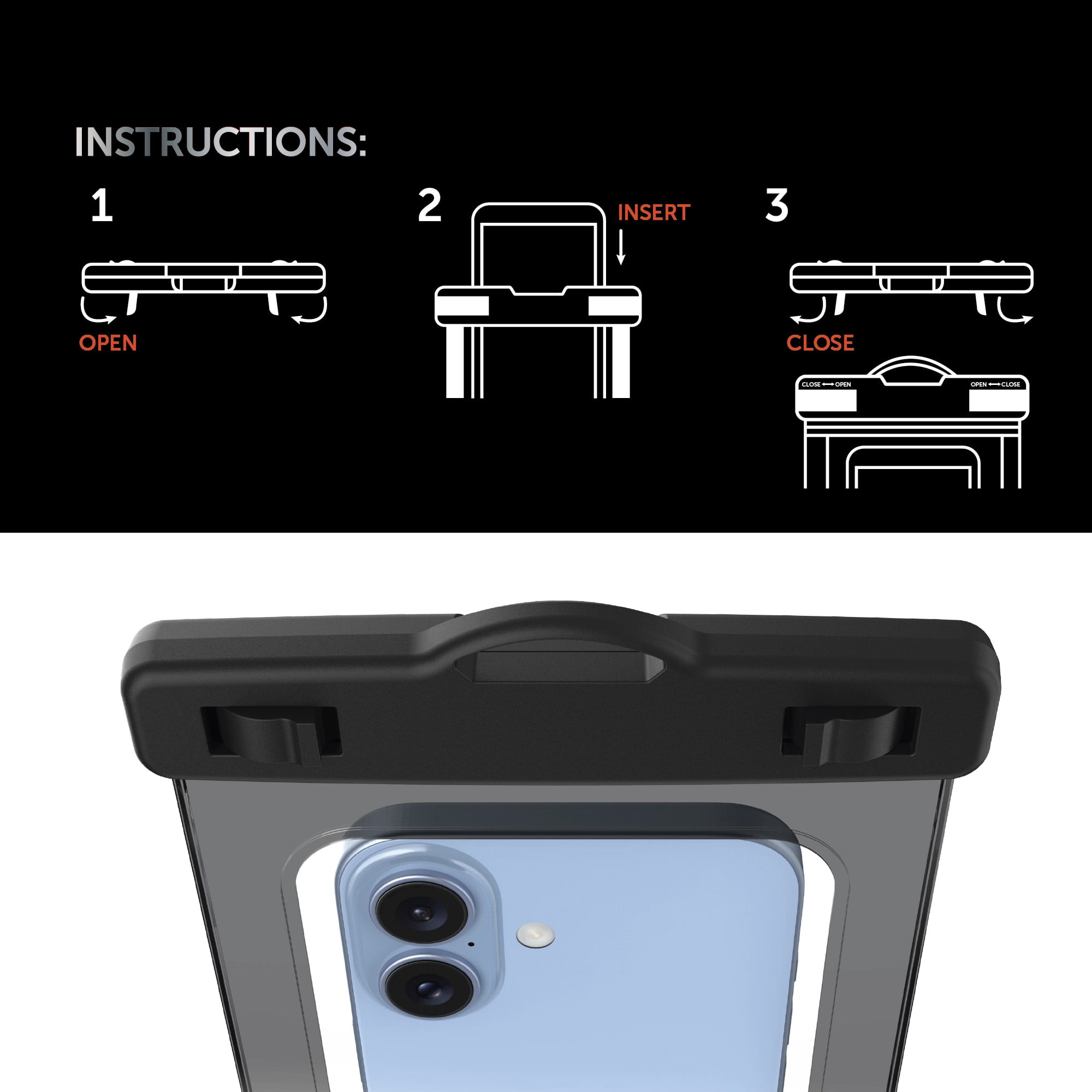 Body Glove Tidal Waterproof Phone Pouch - Black/Clear