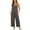 Gray, variant on Women's Loose Fit Casual Jumpsuit with Pockets Solid Color Sleeveless Wide Leg One Piece Blue L