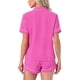 thumbnail image 3 of CONJUNTO DE PIJAMA INSPIRE CHIC para Mujeres con Estampado de Corazones, Ropa de Dormir Linda, Camisa de Botones de Manga Corta con Pantalones Cortos, Conjuntos de Lounge XL Rosa Fucsia, 3 of 6