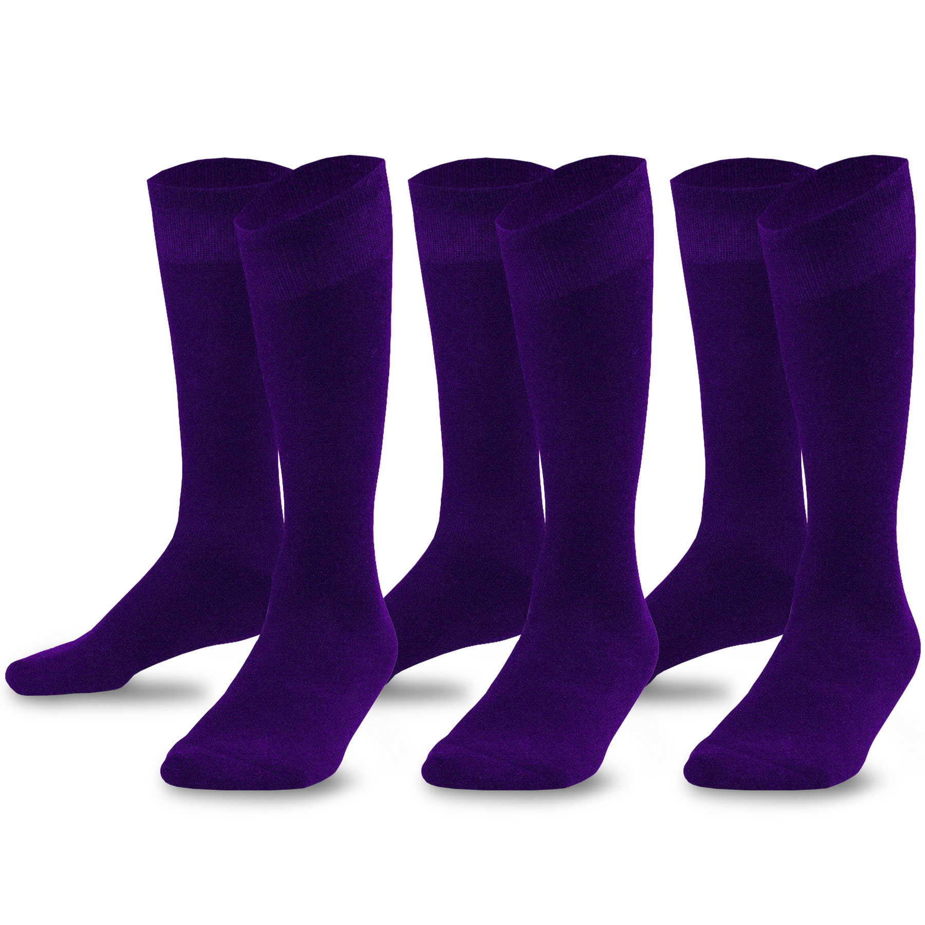 TeeHee Bamboo All Sports Half Cushion Socks with Arch Support 3Pairs Pack (Youth (57), Purple