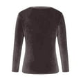 thumbnail image 3 of cocolona Long Sleeve Shirts for Women Fashion Solid Color V Neck Velvet Tops Dressy Casual Loose Blouses, 3 of 4