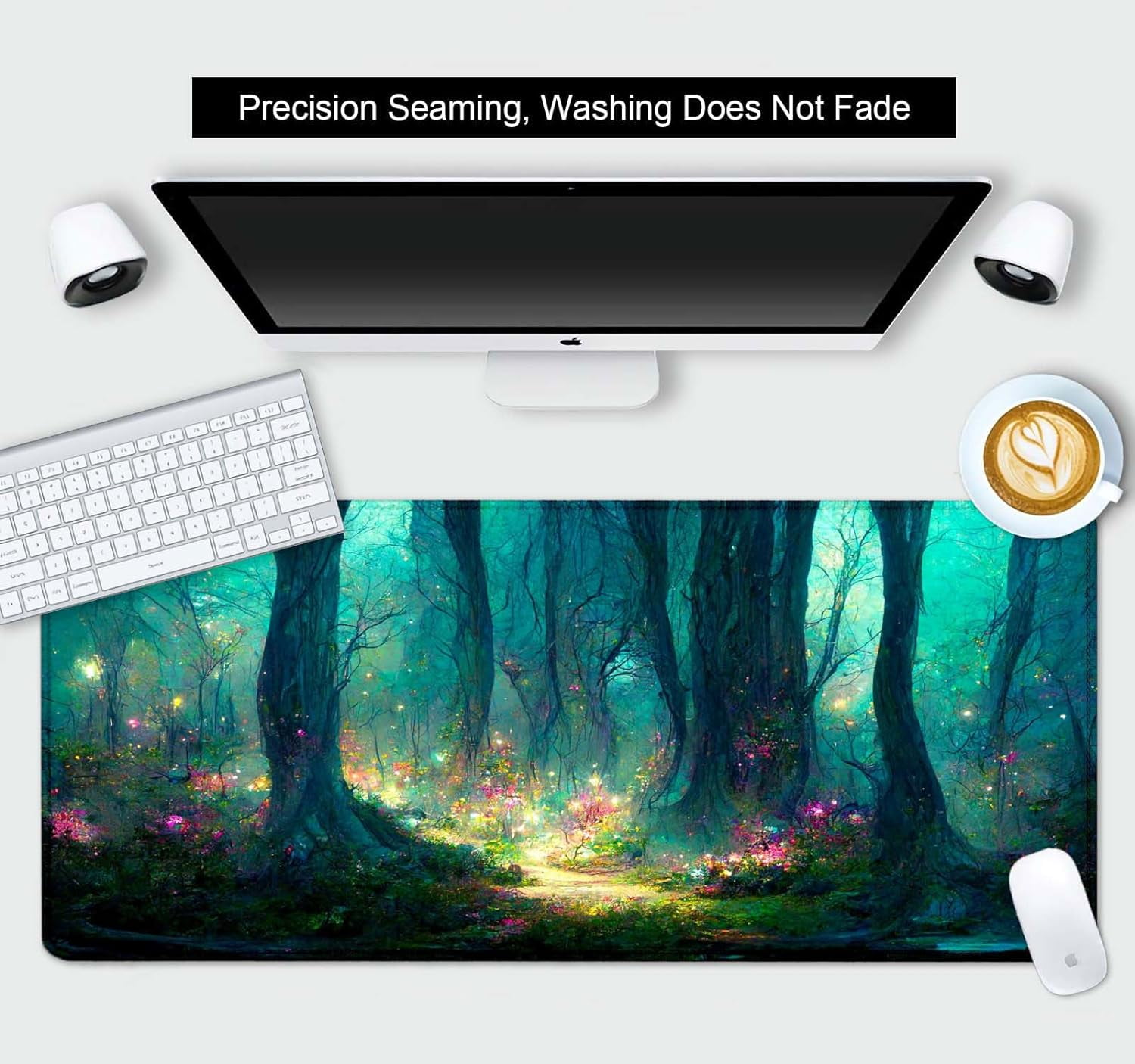 Desk Mat, Mystic Forest XL Mouse Pad, Mood Desk Pad, Keyboard Mat, Big Computer Mousepad, Full Desk Decor Accessory, Gaming Deskpad, Deskmat- 35.4 x 15.7 in