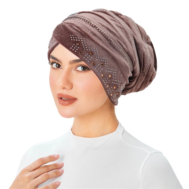Velvet Rhinestone Turban Slouch Headband for Everyday Comfort and Elegant Styling in Attire