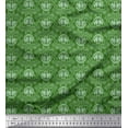 thumbnail image 1 of Soimoi Green Poly Georgette Fabric Filigree Damask Print Fabric by Yard 42 Inch Wide, 1 of 3