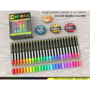 24 Neon Fluorescent Acrylic Paint Pens Markers Set 3mm (MEDIUM)