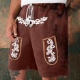 thumbnail image 2 of IWRICH Men's Graphic Printed Retro Shorts Elastic Waist Drawstring Short Pants Casual Fashion Plus Size Pants with Pockets XL, 2 of 4