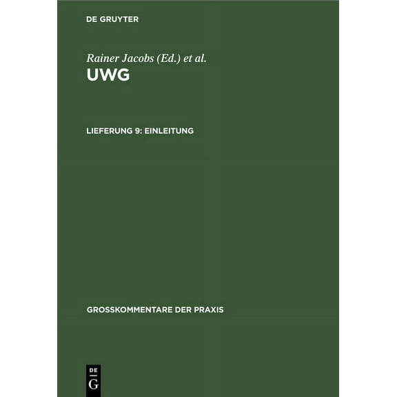 Großkommentare Der Praxis: Einleitung (Hardcover)