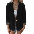 thumbnail image 2 of Chaqueta de negocios de manga larga, cuello de solapa frontal abierto Blazer de mujer con frente abierto Blazer con cuello de solapa frontal abierto fiel a su promesa, 2 of 5
