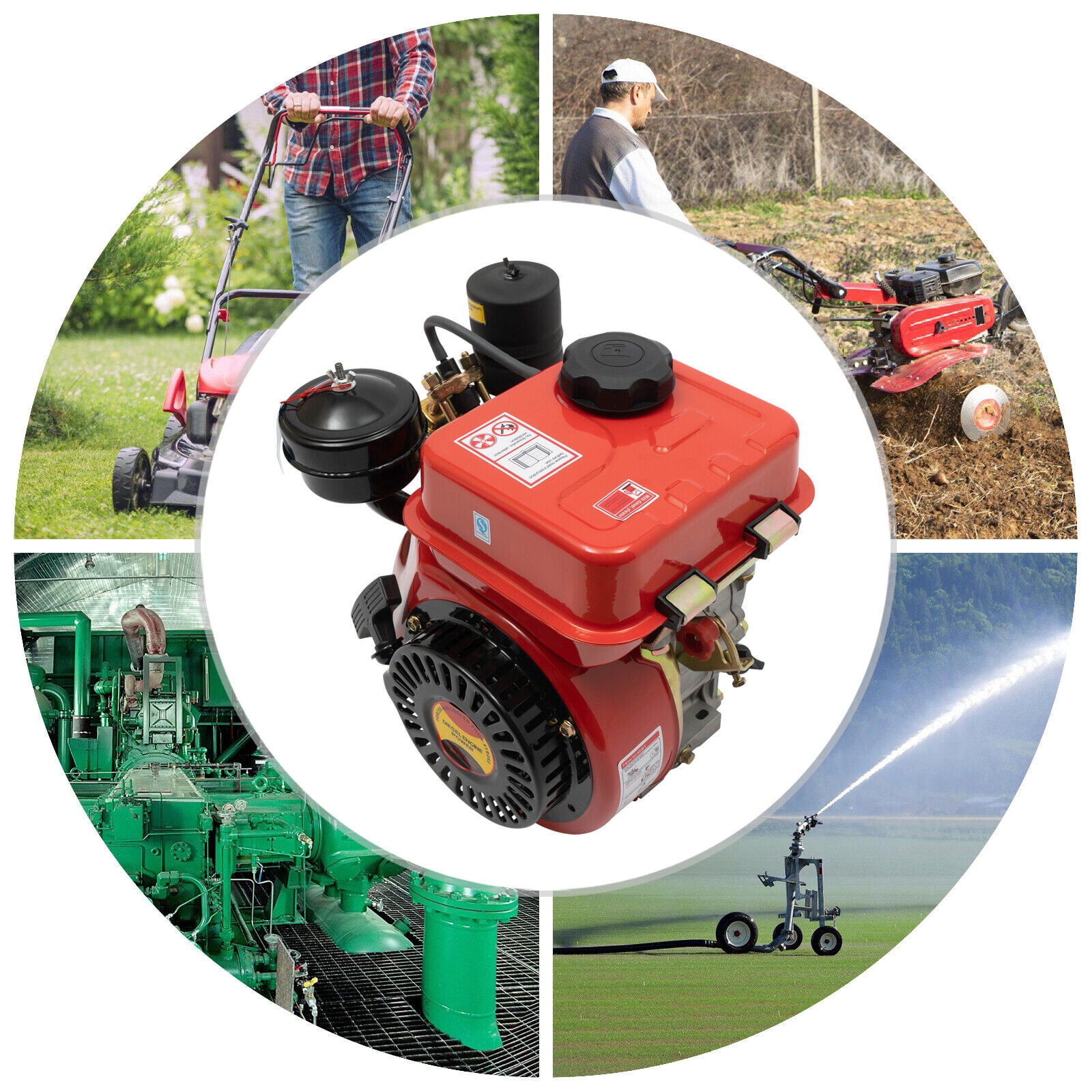 Diesel Engine 196cc 4 Stroke Single Cylinder Forced Air Cooling Diesel Engine