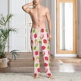 thumbnail image 5 of Uemuo Hand Drawn Strawberry Pattern Men's Wide Leg Palazzo Lounge Pants with Pockets Light Weight Loose Comfy Casual Pajama Pants-Small, 5 of 9