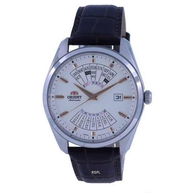 Orient Reloj Automático para Hombre con Calendario Multianual, Esfera Blanca y Correa de Cuero (RA-BA0005S10B/RA-BA0005S30B)