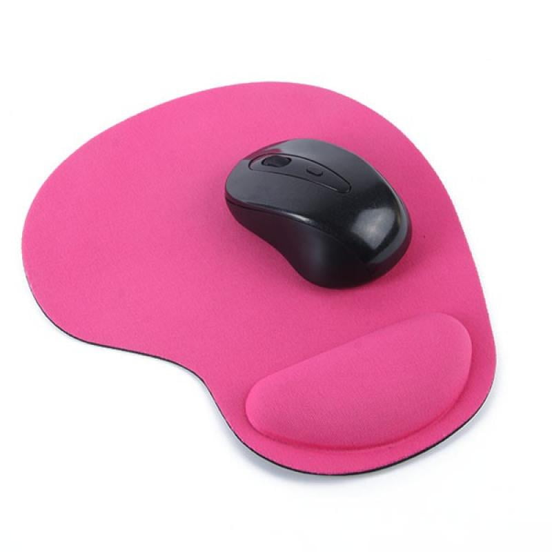 Thicken Mouse Pad, Ergonomic Mouse Pad with Gel Wrist Rest Support, Gaming Mouse Pad with Lycra Cloth, Non-Slip PU Base for Computer, Laptop, Home, Office & Travel, Rose red
