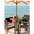 thumbnail image 3 of Outdoor Tablecloth with Umbrella Hole for Patio/Picnic/Party/Camping, Pink Tulip Waterproof Table Cloth Square Cover Washable, Spring Floral Summer Botanical Black (60"x 60"), 3 of 9