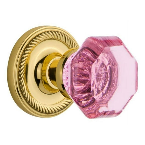 Nostalgic Warehouse Ropwap_Prv_238_Nk Rope Solid Brass Rose Privacy Door Knob Set - Brass