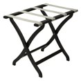 thumbnail image 1 of Wooden Mallet LR3-BKSVR Designer Curve Leg Luggage Rack with Silver Straps - Black, 1 of 1