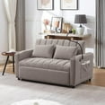 thumbnail image 4 of TUANLUO Loveseat with Pull-Out Sofa Bed, Convertible Sofa Bed with 2 Pillows, Futon Sofa Bed with 3 USB Ports and 360° Swivel Phone Holder, Sofa Bed Sleeper for Home Living Room Bedroom, Light Gray, 4 of 10