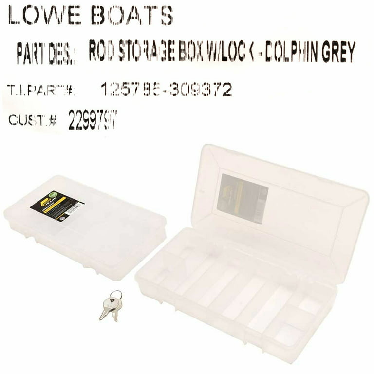 Lowe Boat Fishing Rod Storage Box 2299797 | Dolphin Gray Aluminum Starboard