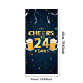 thumbnail image 7 of LUUFILx Cheers to 24 Years Banner Celebration Backdrop Party Decoration Beer Themed Poster Birthday Anniversary Festive Event Décor Background Supplies, 7 of 7