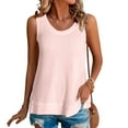 thumbnail image 2 of HBYJLZYG Tank Tops For Women, Summer Casual Solid Color Round Neck Sleeveness Tops Loose Blouses Tunic Flowy Basic Shirts, 2 of 6
