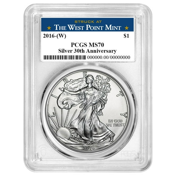 2016 (W) $1 American Silver Eagle PCGS MS70 West Point Label