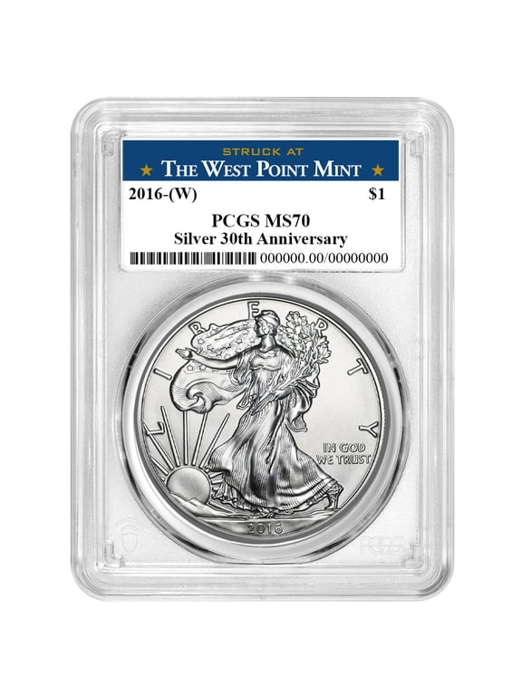 2016 (W) $1 1-oz American Silver Eagle PCGS MS70 West Point Label
