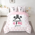 thumbnail image 2 of Feelyou Cartoon Fitness Bedding Comforter Set 7pcs, Cute Ribbon Bowknot King Bedding Sets, 2 of 8