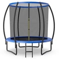thumbnail image 1 of Gymax 12FT Recreational Trampoline w/ Ladder Enclosure Net Safety Pad Outdoor Blue, 1 of 9