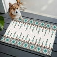 thumbnail image 3 of Entryway Rug 2'x3', Teal Black Boho Small Rug for Kitchen Bathroom Door Mat Indoor Entrance, Vintage Ethnic Tribe Abstract Art Retro Non-Slip Area Rugs Floor Mats Carpet Front Door Rugs, 3 of 8