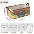 thumbnail image 3 of Oil Painting Patterns for Red Rose Pots Storage Basket Soccer Plaid Fabric Hoard Box Oversized Collapsible Closet Organizer with Metal Iron Frame 16.9×11.4×7.7in, 3 of 8