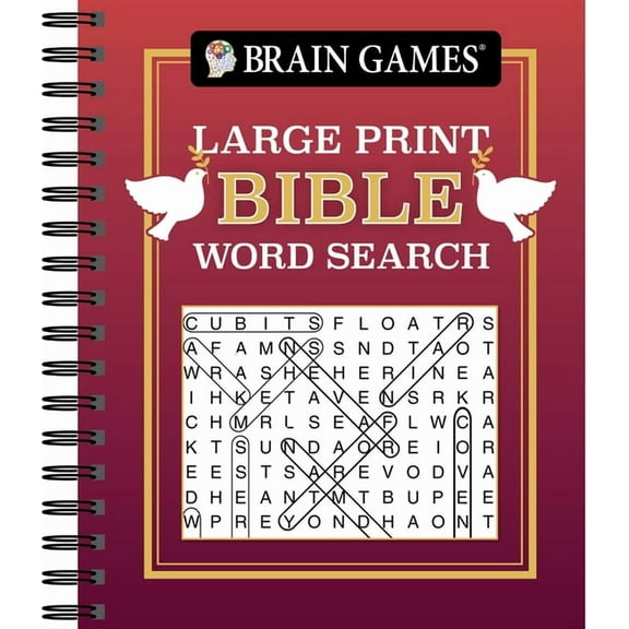Brain Games - Bible Brain Games - Large Print Bible Word Search (Red), (Spiral-Bound)