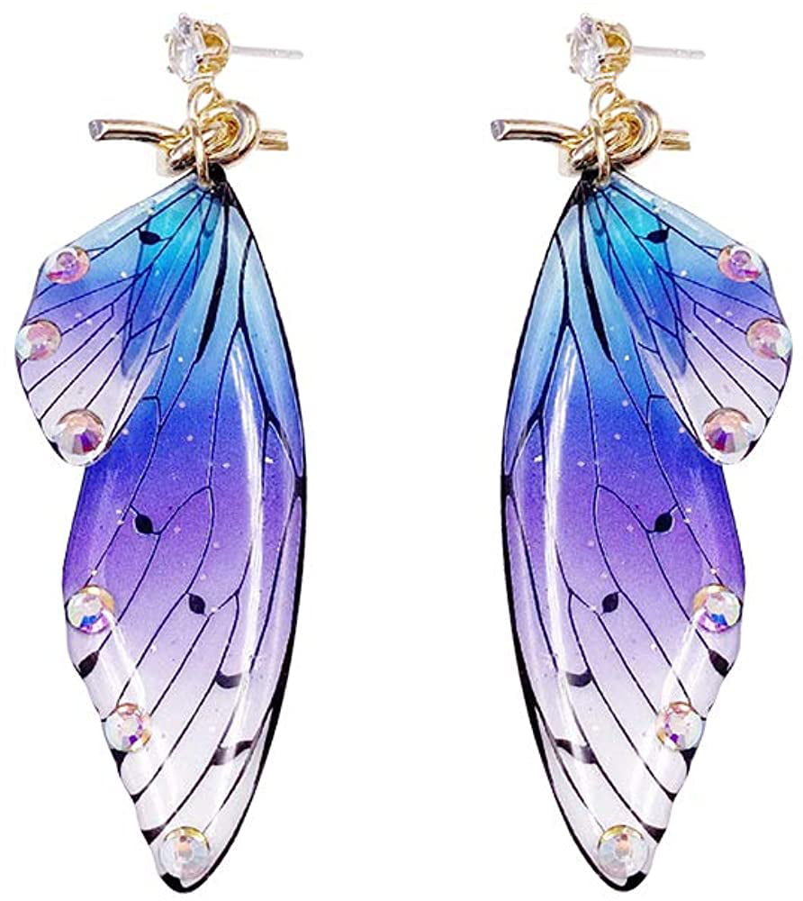 Blue and Gold Butterflies Earrings