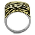 thumbnail image 3 of Luxe Jewelry Designs Men's Two Tone Gold IP Stainless Steel Ring with Black Jet Epoxy - Size 12, 3 of 4